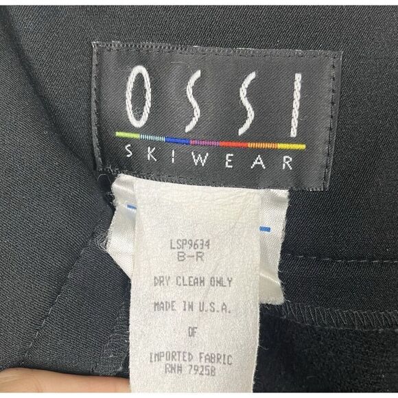 OSSI Skiwear Vintage High Waist Stirrup Black Pant Size Womens Size 8 Wool Blend - Picture 8 of 10